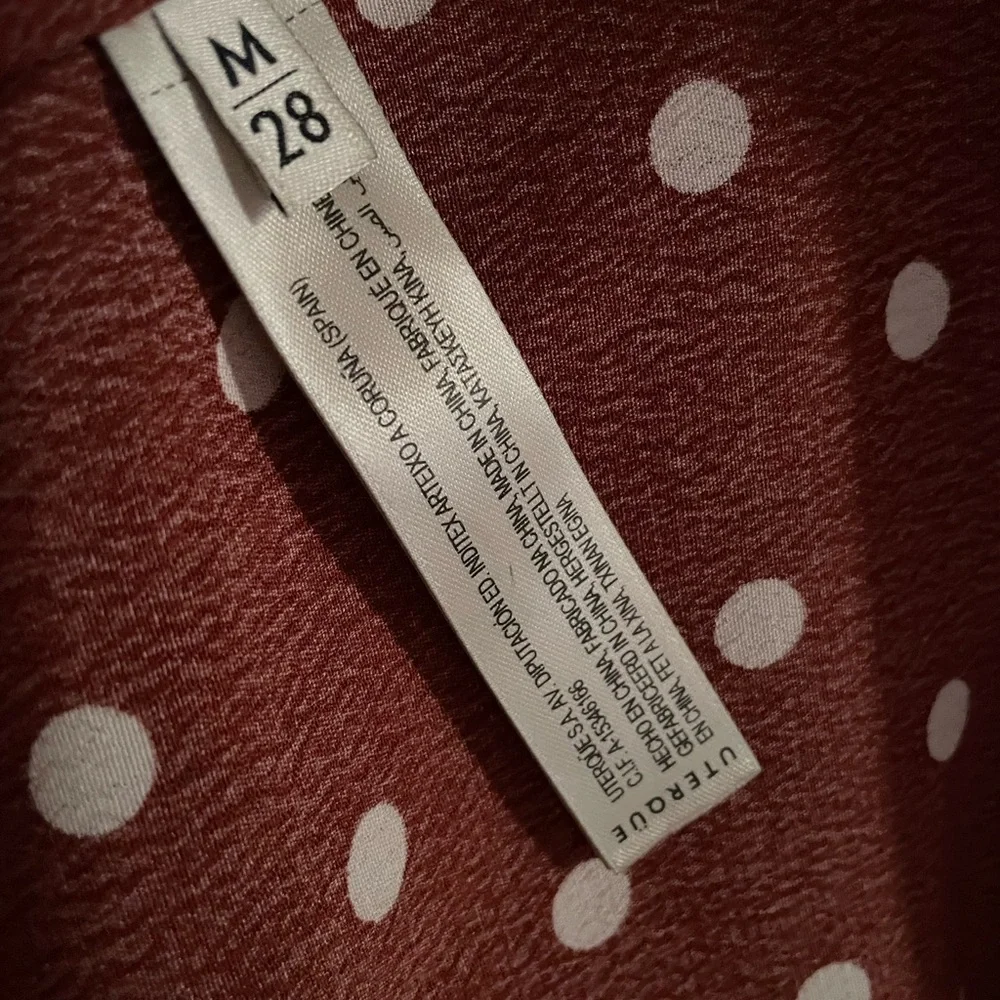 NWOT: Uterqüe Brown Midi-Dress with Polkadots - Picture 8 of 12